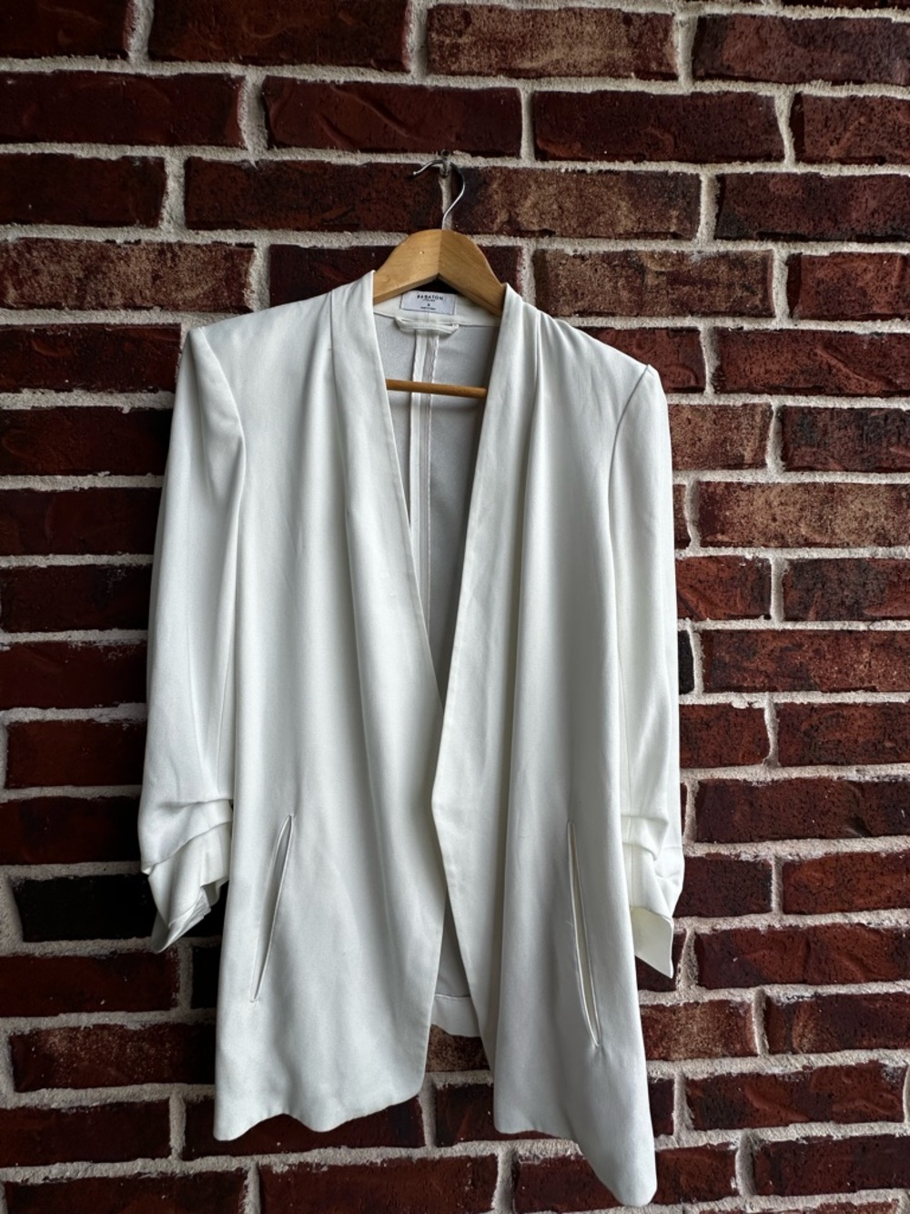 Babaton Cream Open-Front Draped Blazer